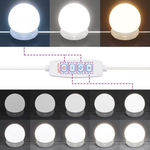 LED Lights Mirror Cabinet Makeup Vanity Storage Shelf Smoked Oak 60x31.5x62cm - Image 10