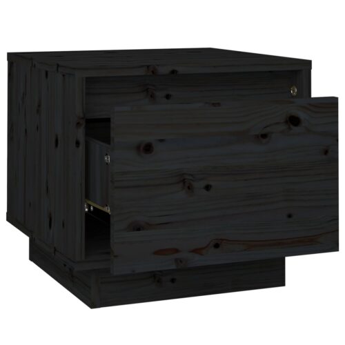 Bedside Cabinets 2pcs Black 35x34x32cm Solid Wood Pine - Image 7