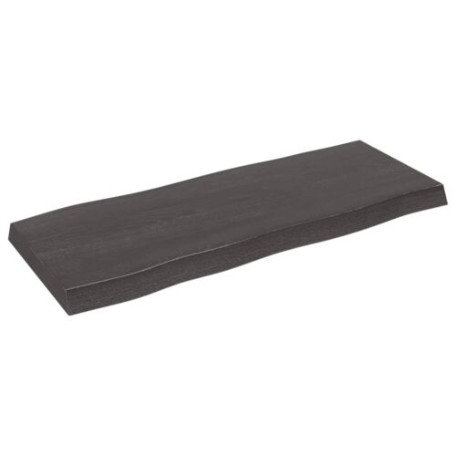Table Top Dark Brown 100x40x(2-6)cm Treated Solid Wood DIY Desk Panel Board - Image 2