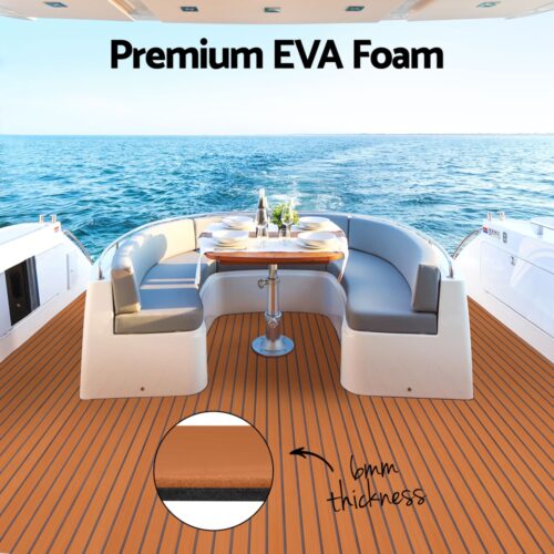 Seamanship EVA Foam Boat Flooring Mat Decking Sheet 240x90x0.6cm Dark Brown - Image 4
