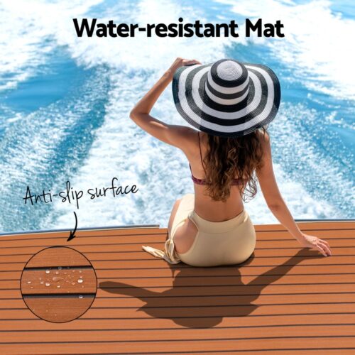 Seamanship EVA Foam Boat Flooring Mat Decking Sheet 240x90x0.6cm Dark Brown - Image 5