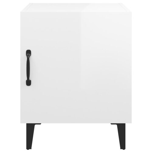 Bedside Cabinet High Gloss White Engineered Wood - Image 3