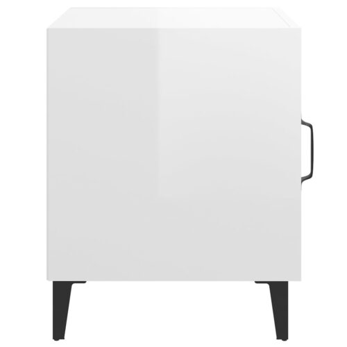 Bedside Cabinet High Gloss White Engineered Wood - Image 4