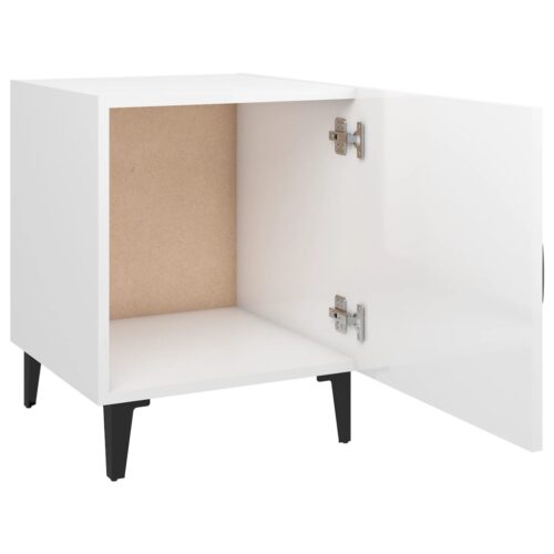 Bedside Cabinet High Gloss White Engineered Wood - Image 5