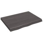 Table Top Dark Brown 80x60x6cm Treated Solid Wood Oak DIY Desk Panel Board