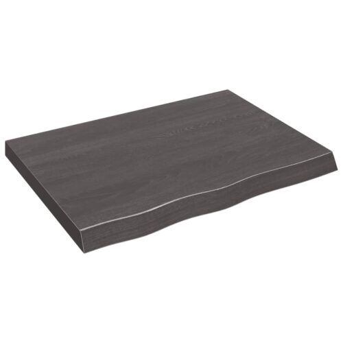 Table Top Dark Brown 80x60x6cm Treated Solid Wood Oak DIY Desk Panel Board