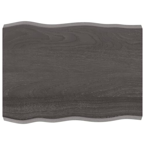 Table Top Dark Brown 80x60x(2-6)cm Treated Solid Wood DIY Desk Panel Board