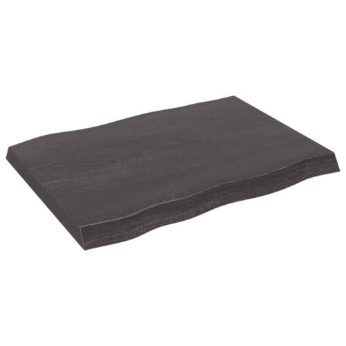 Table Top Dark Brown 80x60x(2-6)cm Treated Solid Wood DIY Desk Panel Board - Image 2