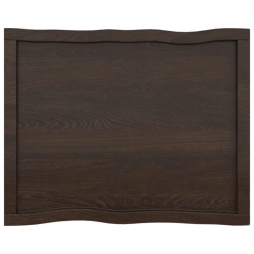 Table Top Dark Brown 80x60x(2-6)cm Treated Solid Wood DIY Desk Panel Board - Image 3