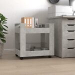 Desk Trolley Concrete Grey 60x45x60cm Engineered Wood