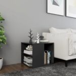 Wooden Side Table Sofa Lounge Coffee Storage Shelf Nightstand Grey 50x50x45cm