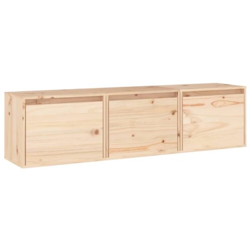 TV Cabinets 3 pcs Solid Wood Pine - Image 2