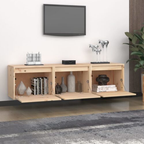 TV Cabinets 3 pcs Solid Wood Pine - Image 3
