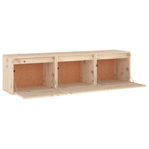 TV Cabinets 3 pcs Solid Wood Pine - Image 4