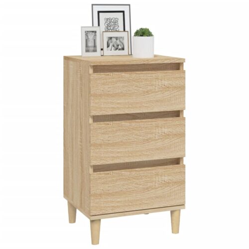 Wooden Bedside Table Drawers Storage Side Cabinet Bedroom Nightstand Sonoma Oak - Image 4