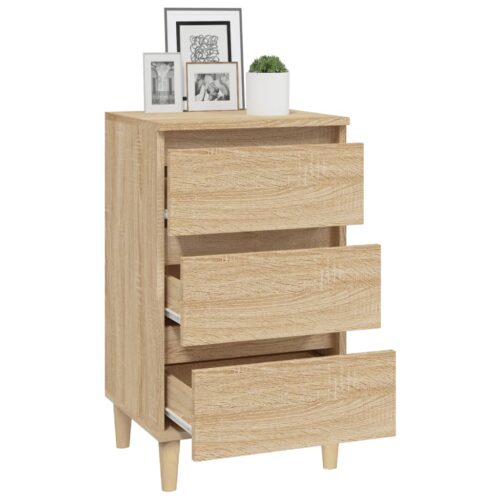 Wooden Bedside Table Drawers Storage Side Cabinet Bedroom Nightstand Sonoma Oak - Image 5