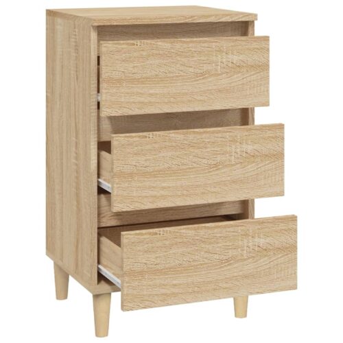 Wooden Bedside Table Drawers Storage Side Cabinet Bedroom Nightstand Sonoma Oak - Image 7