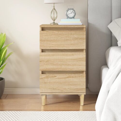 Wooden Bedside Table Drawers Storage Side Cabinet Bedroom Nightstand Sonoma Oak - Image 12
