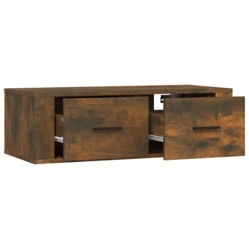 Hanging TV Cabinet Smoked Oak 80x36x25cm Engineered Wood - Image 7