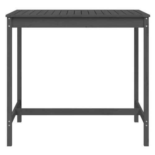 Garden Table Grey 121x82.5x110cm Solid Wood Pine - Image 4