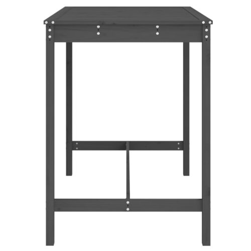 Garden Table Grey 121x82.5x110cm Solid Wood Pine - Image 5
