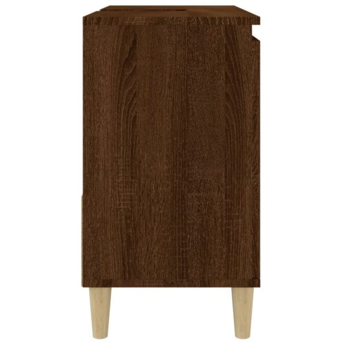 Wooden Bathroom Vanity Cabinet Basin Sink Storage Rack Stand Brown Oak 65x33x60cm - Image 8