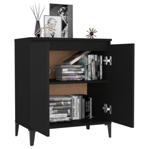 Sideboard Black 60x35x70cm Engineered Wood - Image 3