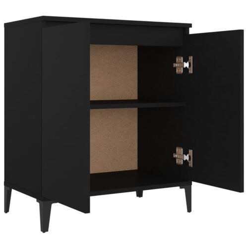 Sideboard Black 60x35x70cm Engineered Wood - Image 4