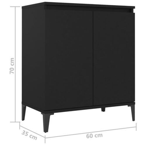 Sideboard Black 60x35x70cm Engineered Wood - Image 7