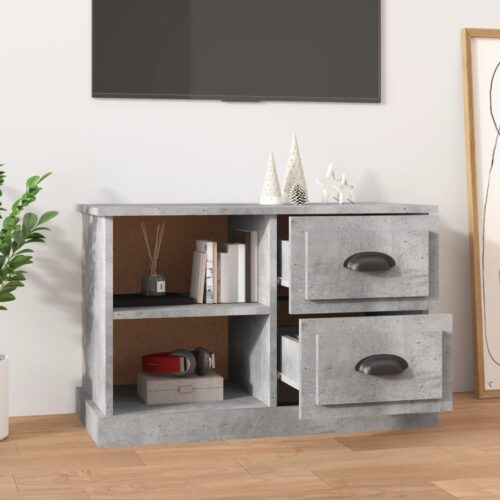 TV Cabinet Concrete Grey 73x35.5x47.5cm Engineered Wood - Image 3