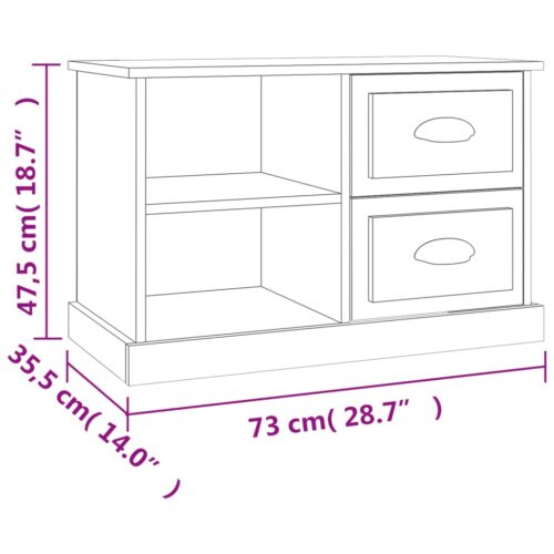 TV Cabinet Sonoma Oak 73x35.5x47.5cm Engineered Wood - Image 11