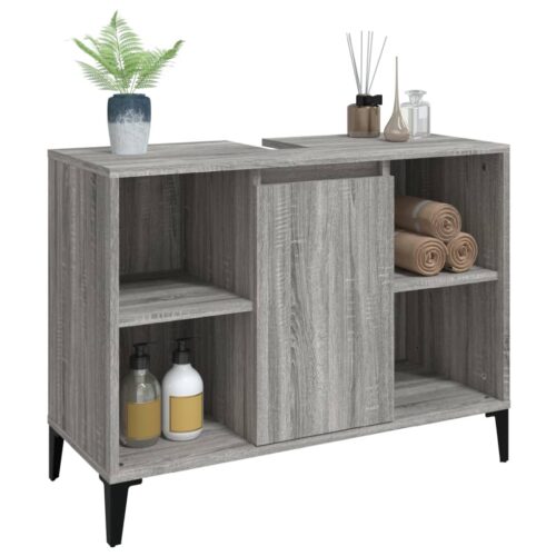 Sink Cabinet Grey Sonoma 80x33x60cm Engineered Wood - Image 4