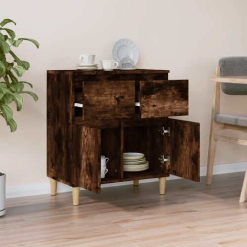 Sideboard Smoked Oak 60x35x70cm Engineered Wood - Image 3