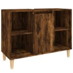 Sink Cabinet Smoked Oak 80x33x60cm Engineered Wood