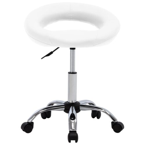 Swivel Dining Chair White Faux Leather - Image 2