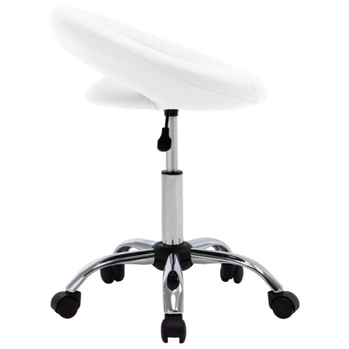 Swivel Dining Chair White Faux Leather - Image 3