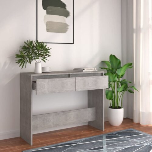 Console Table Concrete Grey 100x35x76.5cm Engineered Wood