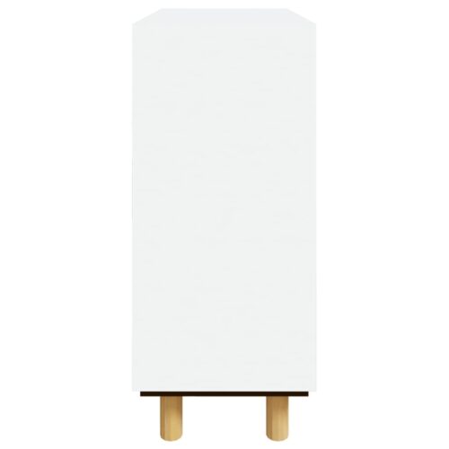 Sideboard White 60x30x70cm Solid Wood Pine Natural Rattan - Image 6