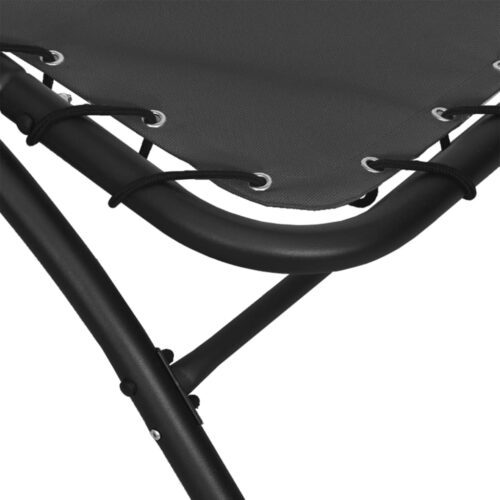 Sun Lounger with Canopy Dark Grey 167x80x195cm Fabric Steel - Image 5