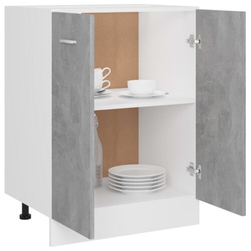 Bottom Cabinet Concrete Grey 60x46x81.5cm Engineered Wood - Image 4