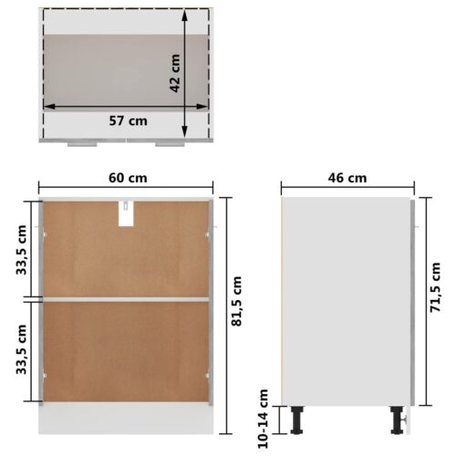 Bottom Cabinet Concrete Grey 60x46x81.5cm Engineered Wood - Image 10