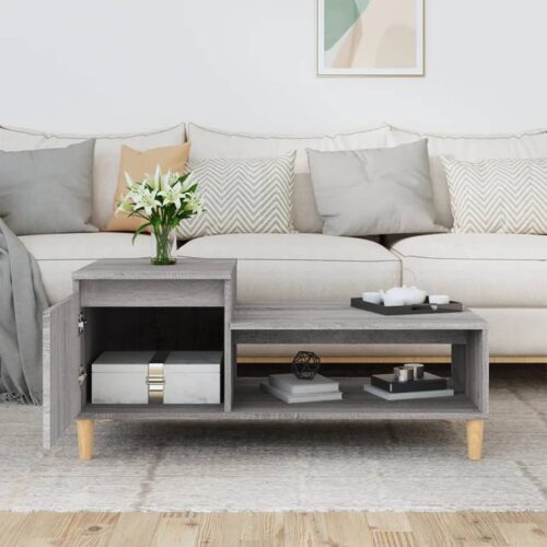 Coffee Table Grey Sonoma 100x50x45cm Engineered Wood - Image 3