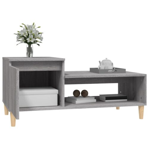 Coffee Table Grey Sonoma 100x50x45cm Engineered Wood - Image 4