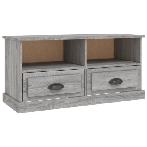 TV Cabinet Grey Sonoma 93x35.5x45cm Engineered Wood - Image 2