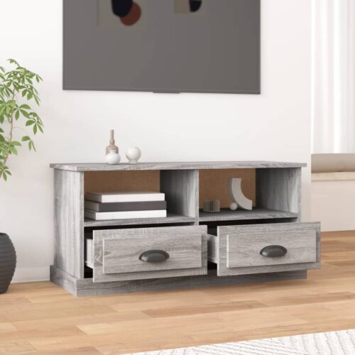 TV Cabinet Grey Sonoma 93x35.5x45cm Engineered Wood - Image 3