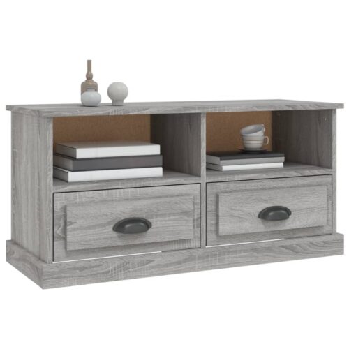 TV Cabinet Grey Sonoma 93x35.5x45cm Engineered Wood - Image 4