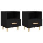 Bedside Cabinets 2pcs Black 40x35x47cm