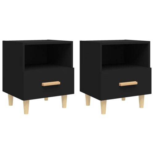 Bedside Cabinets 2pcs Black 40x35x47cm