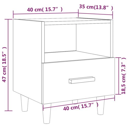Bedside Cabinets 2pcs Black 40x35x47cm - Image 8