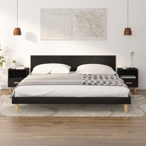 Bedside Cabinets 2pcs Black 40x35x47cm - Image 9